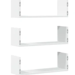 vidaXL Wandschappen 3 st 58x18x18 cm bewerkt hout wit