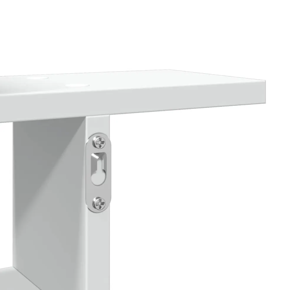 vidaXL Wandschappen 2 st 38x12x38 cm bewerkt hout wit