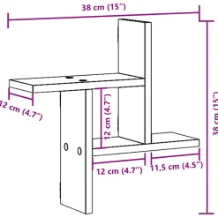vidaXL Wandschappen 2 st 38x12x38 cm bewerkt hout wit