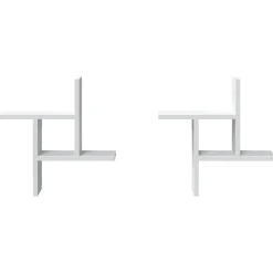 vidaXL Wandschappen 2 st 38x12x38 cm bewerkt hout wit