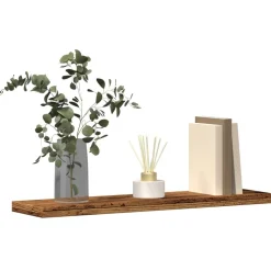 vidaXL Wandschappen 4 st 40x10x1,5 cm bewerkt hout oud houtkleurig
