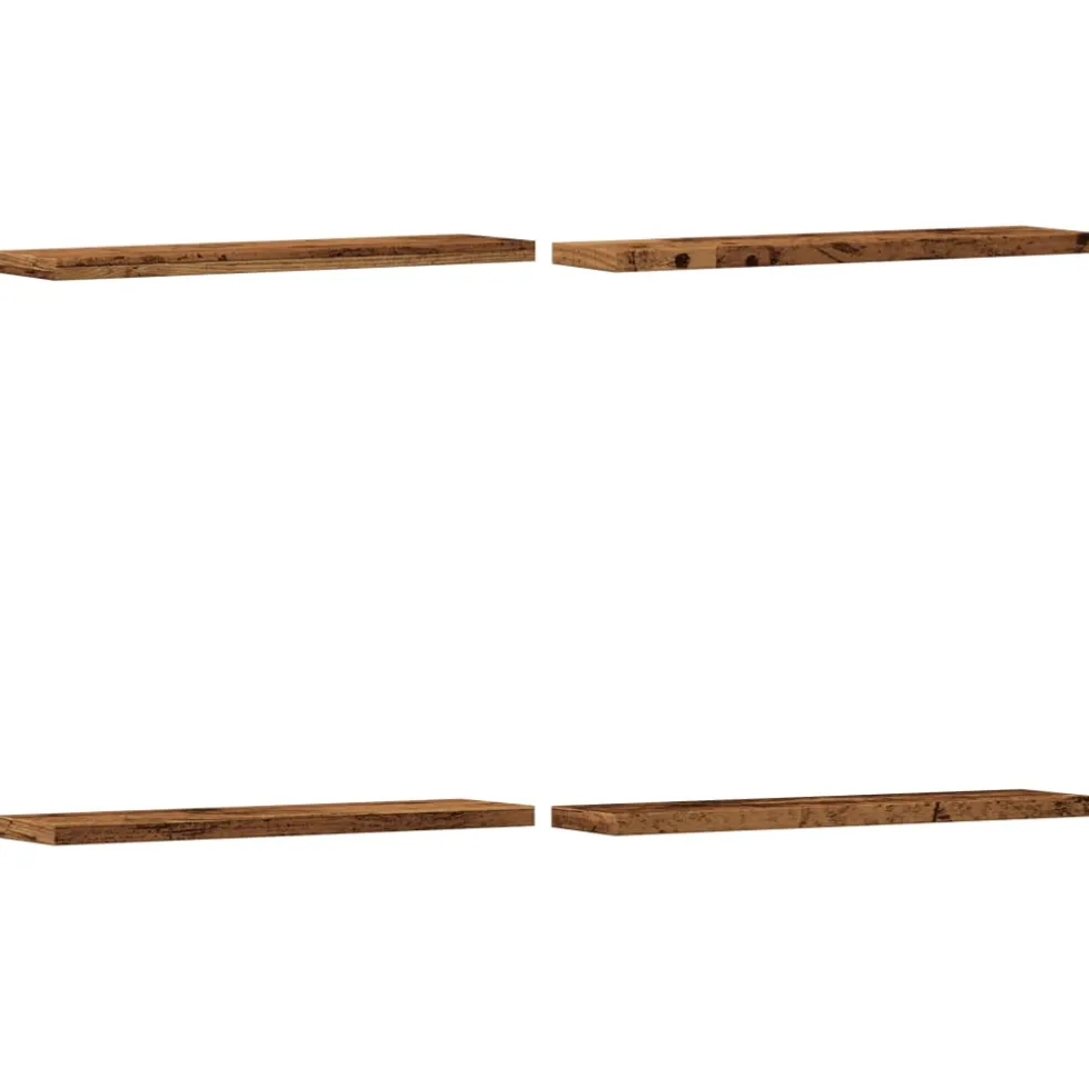 vidaXL Wandschappen 4 st 40x10x1,5 cm bewerkt hout oud houtkleurig