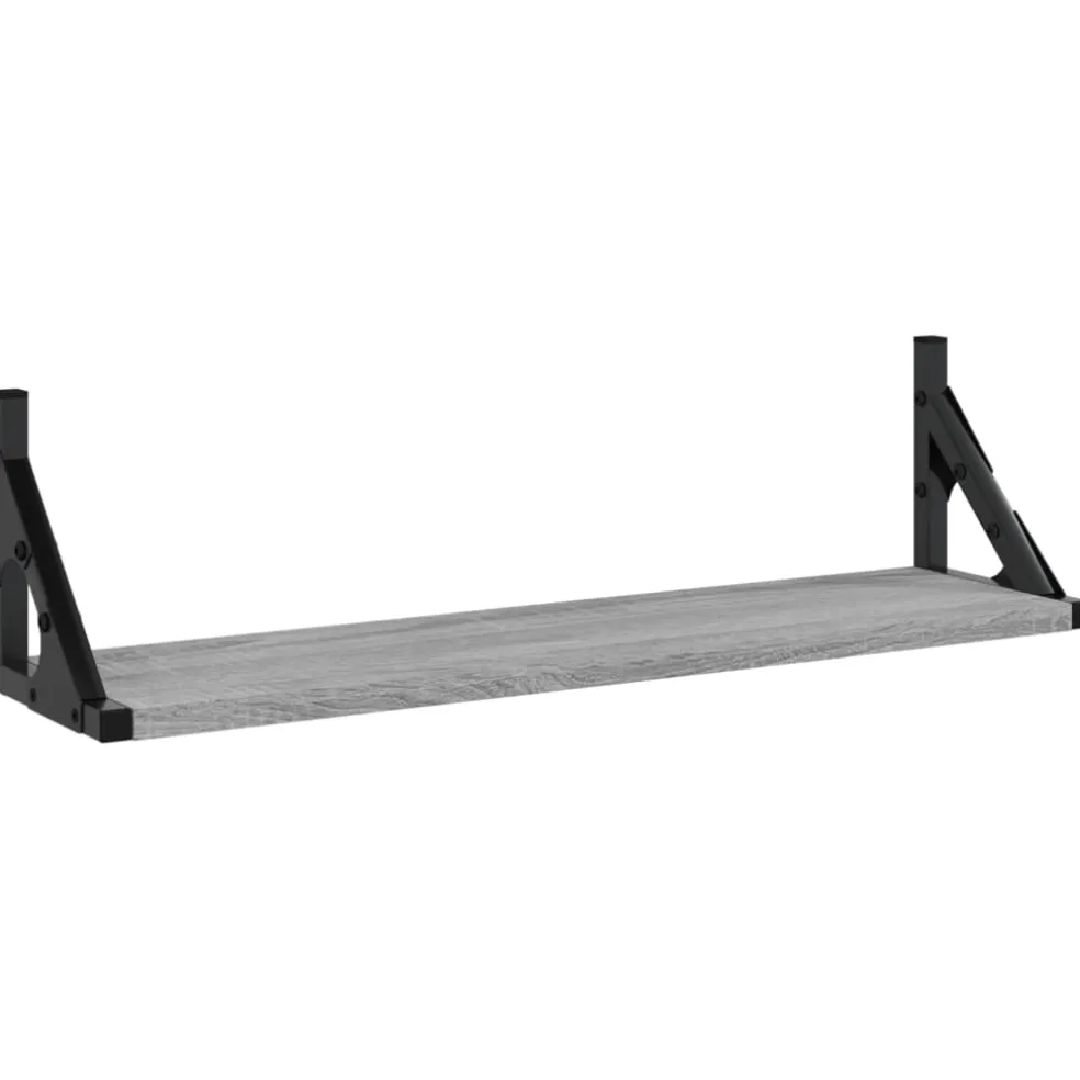 vidaXL Wandschappen 2 st 60x15x15,5 cm grijs sonoma eikenkleurig