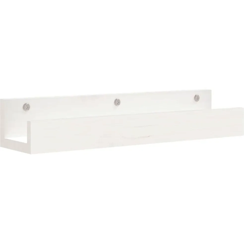 vidaXL Wandschappen 2 st 50x12x9 cm massief grenenhout wit