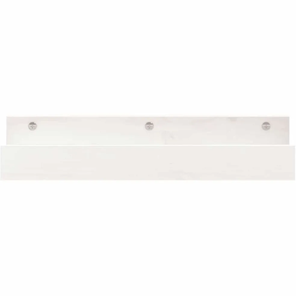 vidaXL Wandschappen 2 st 50x12x9 cm massief grenenhout wit