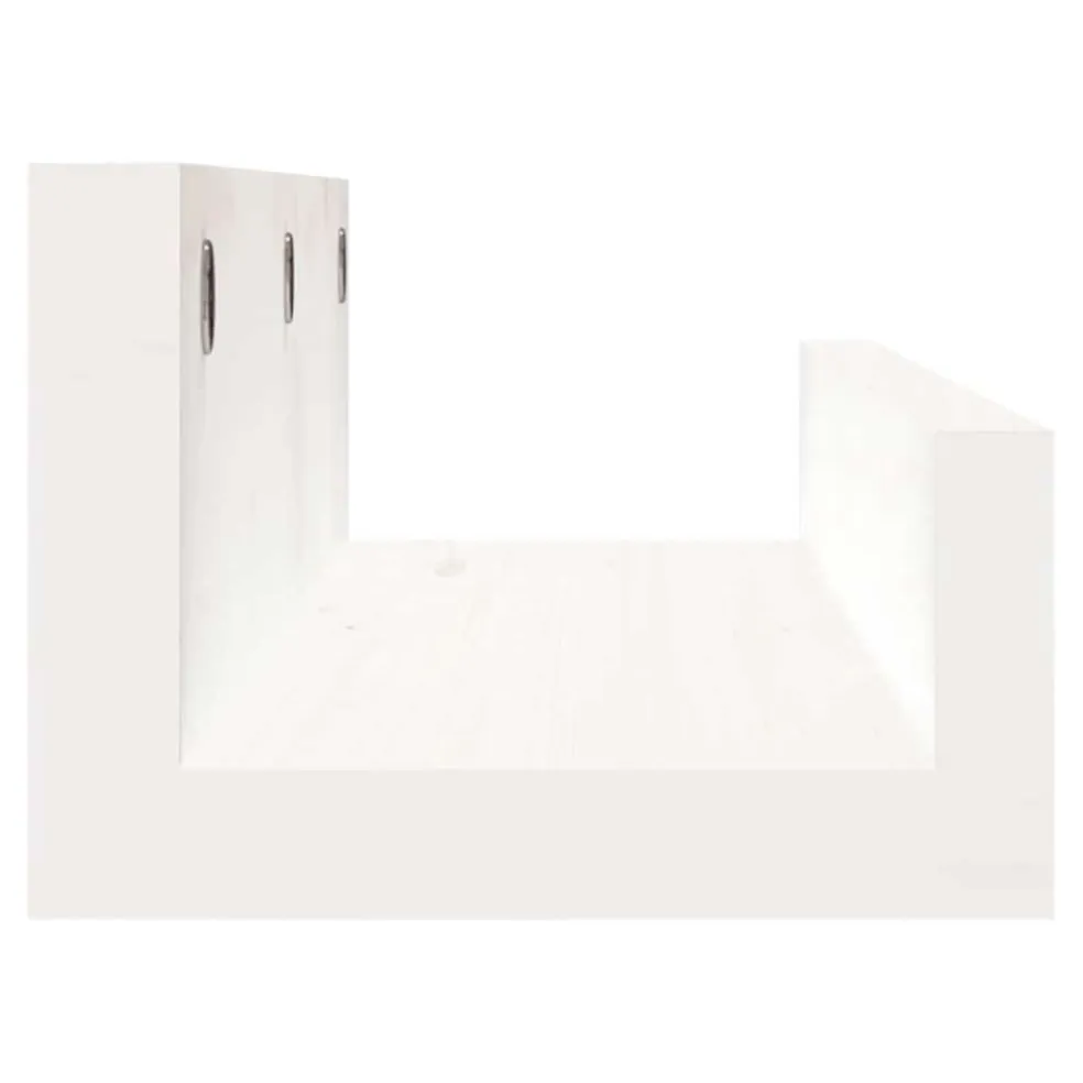 vidaXL Wandschappen 2 st 50x12x9 cm massief grenenhout wit