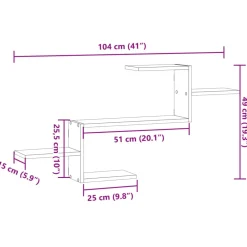 vidaXL Wandschap 104x15x49 cm bewerkt hout wit