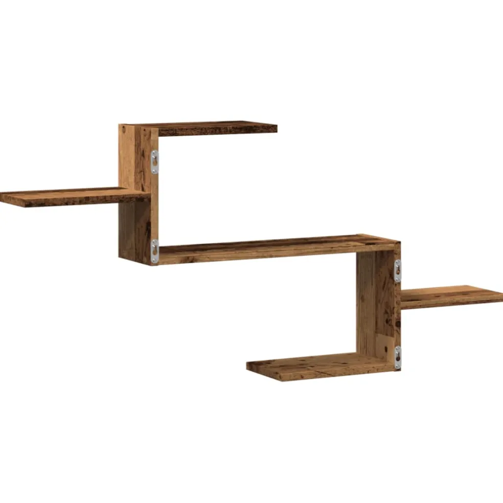 vidaXL Wandschap 104x15x49 cm bewerkt hout oud houtkleurig