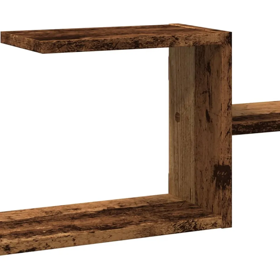 vidaXL Wandschap 104x15x49 cm bewerkt hout oud houtkleurig