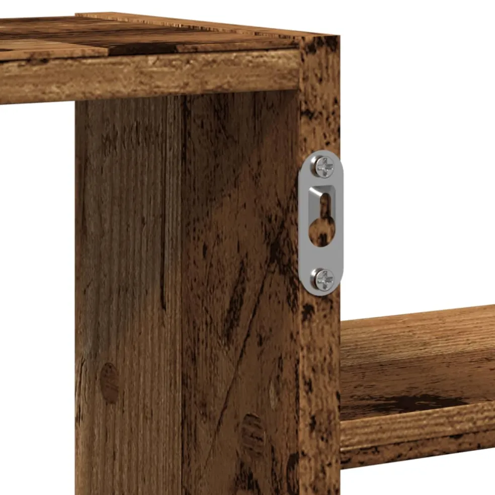 vidaXL Wandschap 104x15x49 cm bewerkt hout oud houtkleurig