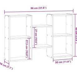 vidaXL Wandschap 96x18x60 cm bewerkt hout wit