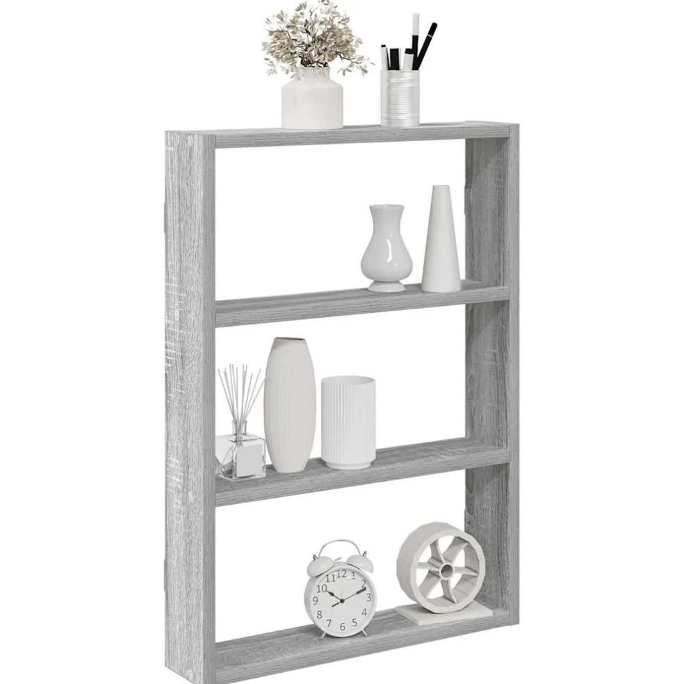 vidaXL Wandschap 43x9x60 cm bewerkt hout grijs sonoma eikenkleurig