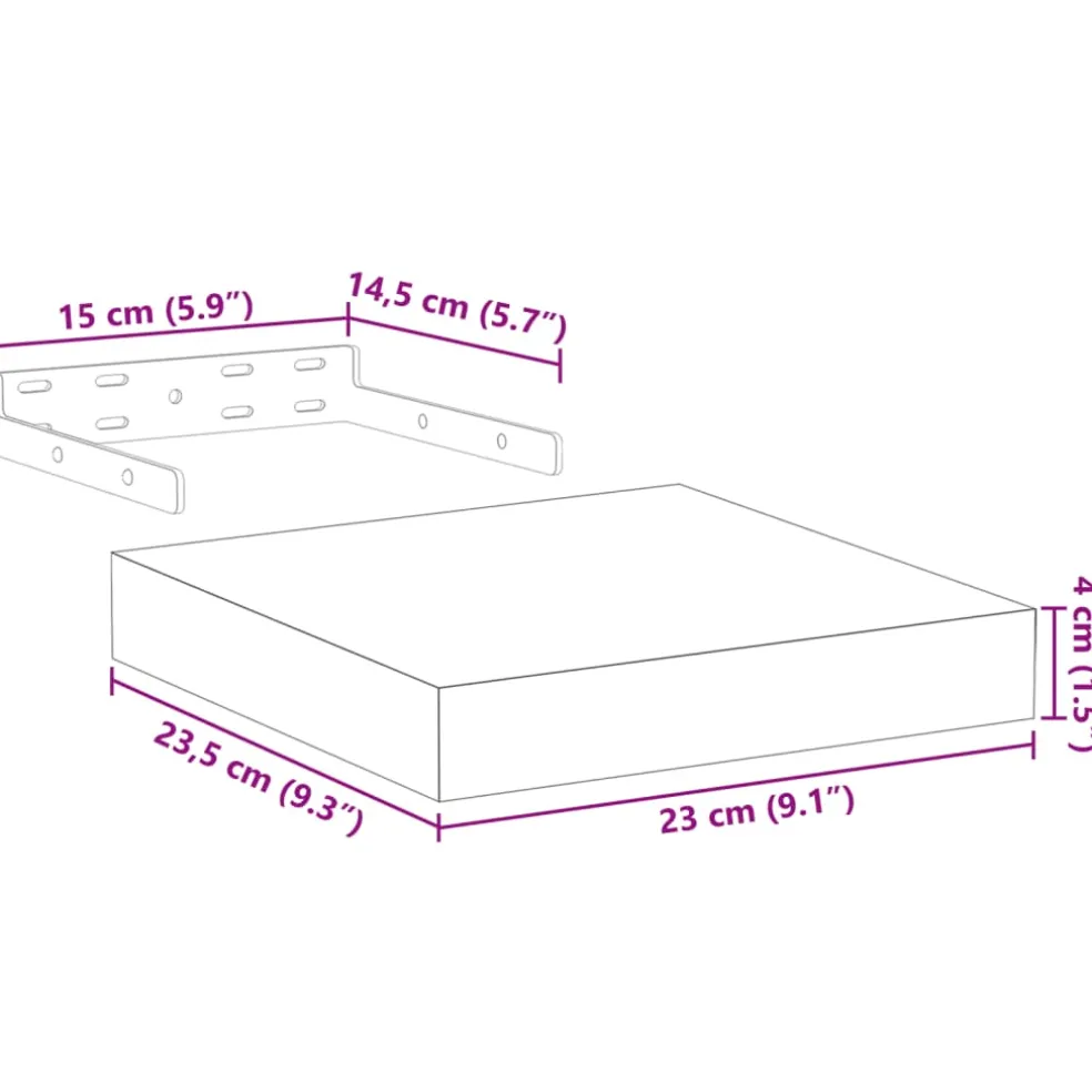 vidaXL Wandschap 23x23,5x4 cm bewerkt hout
