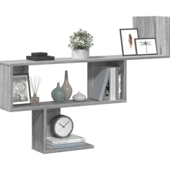 vidaXL Wandschap 100x15x70 cm bewerkt hout grijs sonoma eikenkleurig