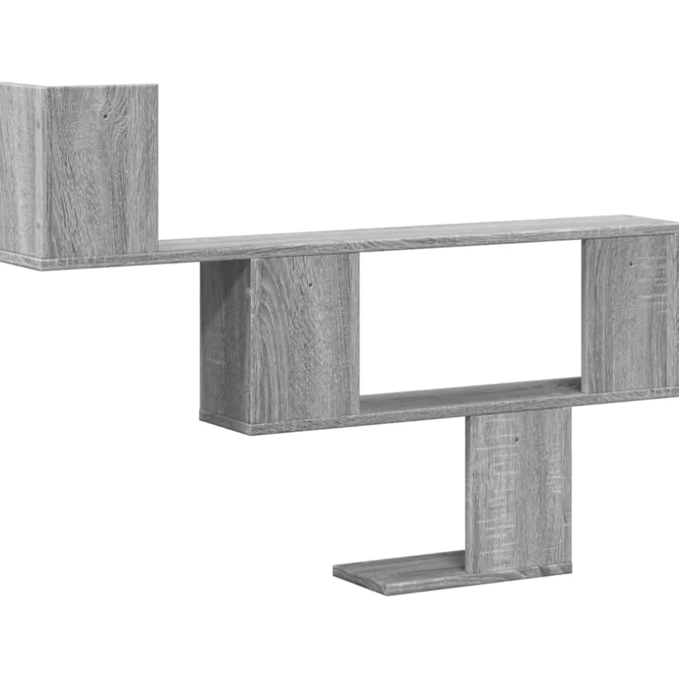 vidaXL Wandschap 100x15x70 cm bewerkt hout grijs sonoma eikenkleurig