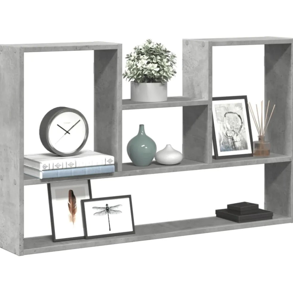 vidaXL Wandschap 99x15x60 cm bewerkt hout betongrijs