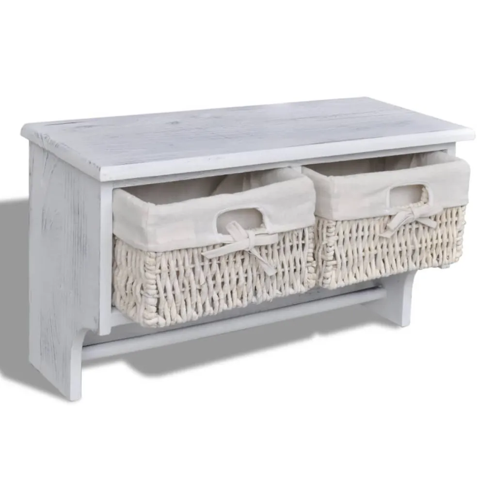 vidaXL Wandschap 60x23,5x33 cm paulowniahout wit