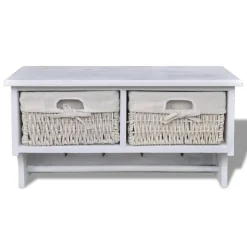 vidaXL Wandschap 60x23,5x33 cm paulowniahout wit