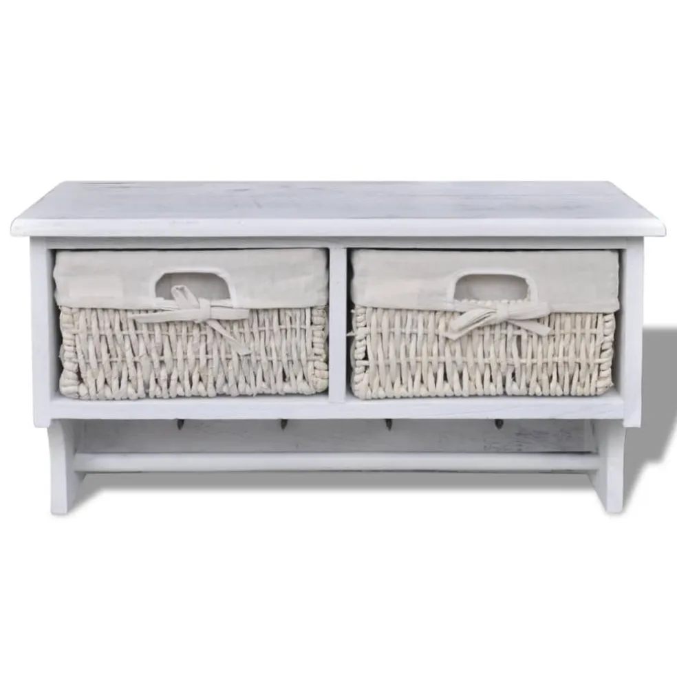 vidaXL Wandschap 60x23,5x33 cm paulowniahout wit