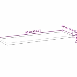 vidaXL Wandschap zwevend olieafwerking 80x20x2 cm massief acaciahout