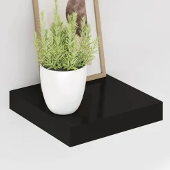 vidaXL Wandschap zwevend 23x23,5x3,8 cm MDF zwart