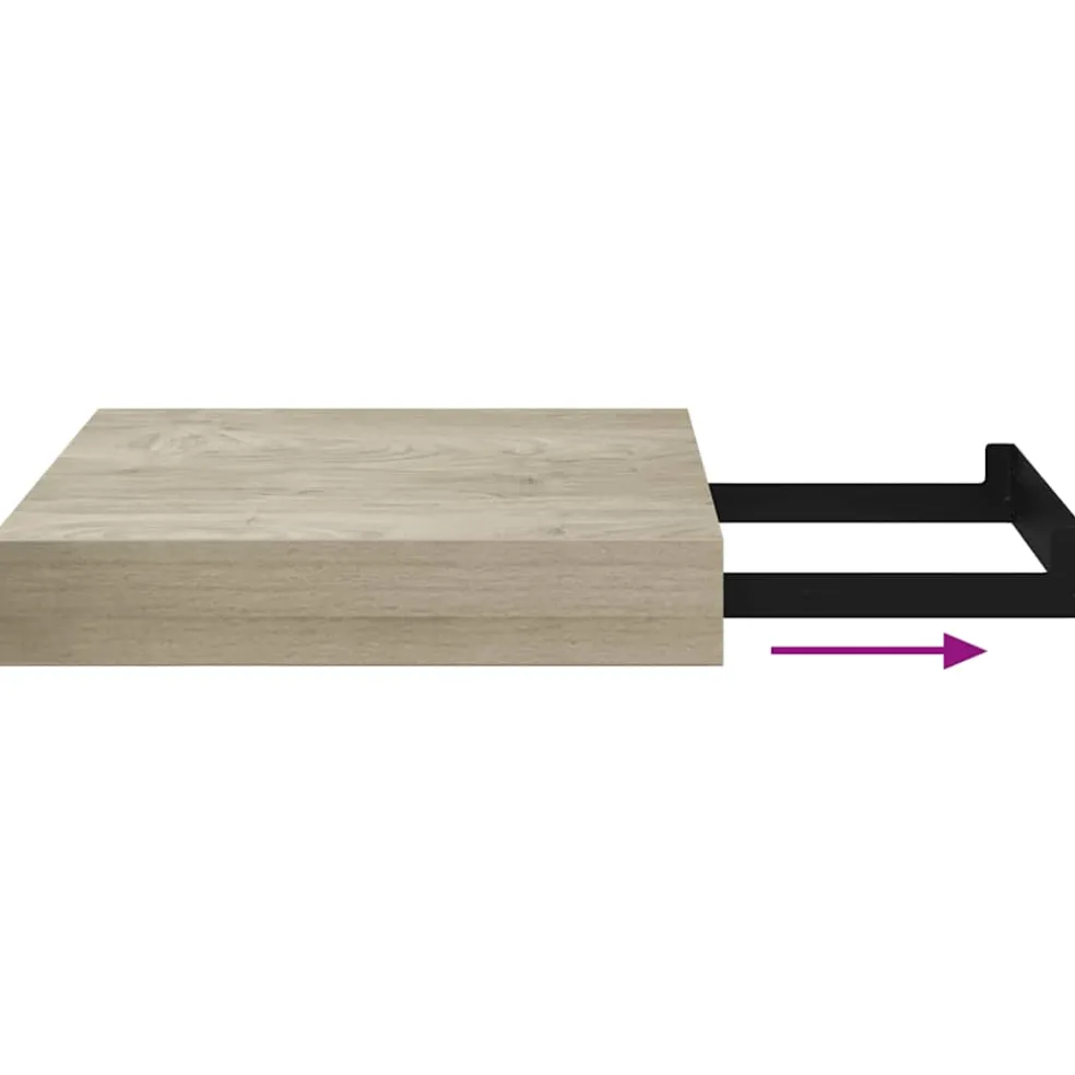 vidaXL Wandschap zwevend 23x23,5x3,8 cm MDF eikenkleur