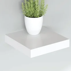 vidaXL Wandschap zwevend 23x23,5x3,8 cm MDF wit