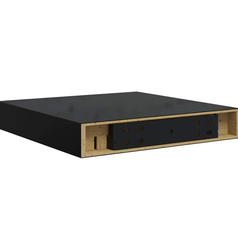 vidaXL Wandschap zwevend 23x23,5x3,8 cm MDF hoogglans zwart
