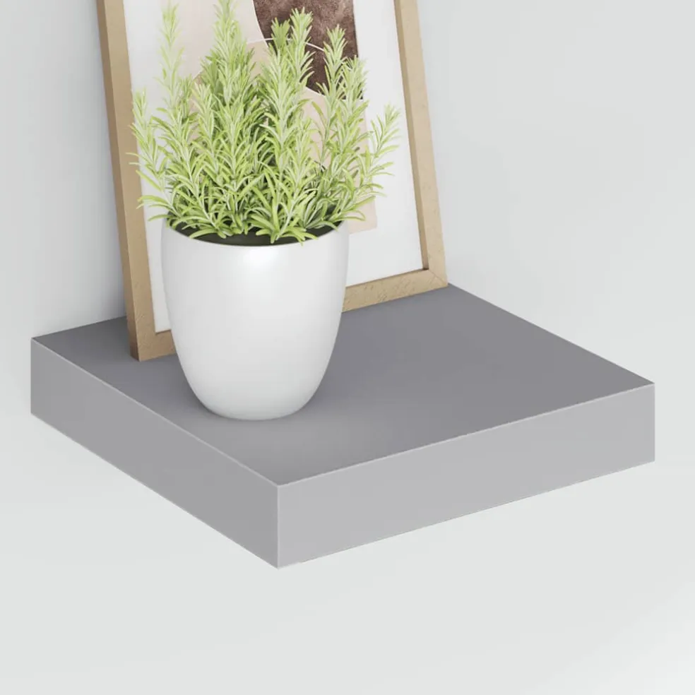 vidaXL Wandschap zwevend 23x23,5x3,8 cm MDF grijs