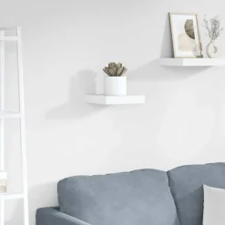 vidaXL Wandschap zwevend 23x23,5x3,8 cm MDF hoogglans wit