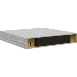 vidaXL Wandschap zwevend 23x23,5x3,8 cm MDF betongrijs