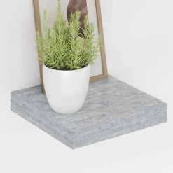 vidaXL Wandschap zwevend 23x23,5x3,8 cm MDF betongrijs