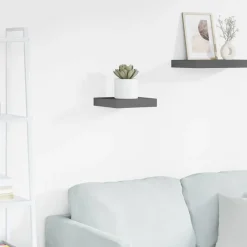 vidaXL Wandschap zwevend 23x23,5x3,8 cm MDF hoogglans grijs