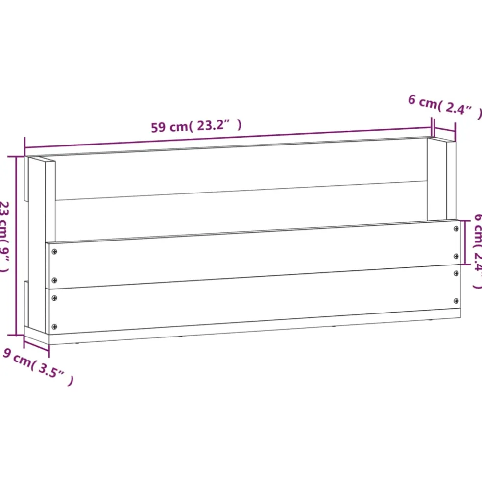vidaXL Wandschoenenrekken 2 st 59x9x23 cm massief grenenhout