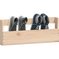 vidaXL Wandschoenenrekken 2 st 59x9x23 cm massief grenenhout