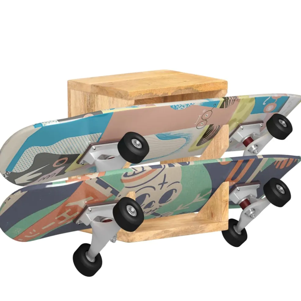 vidaXL Wandskateboardhouder 25x20x30 cm massief mangohout