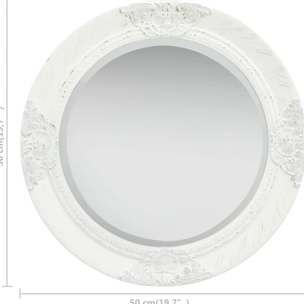 vidaXL Wandspiegel barok stijl 50 cm wit
