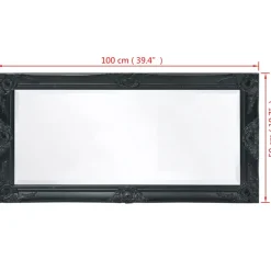 vidaXL Wandspiegel Barok 100 x 50 cm zwart