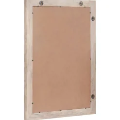 vidaXL wandspiegel Bleached Wit 70 x 50 cm Bewerkt hout en glas