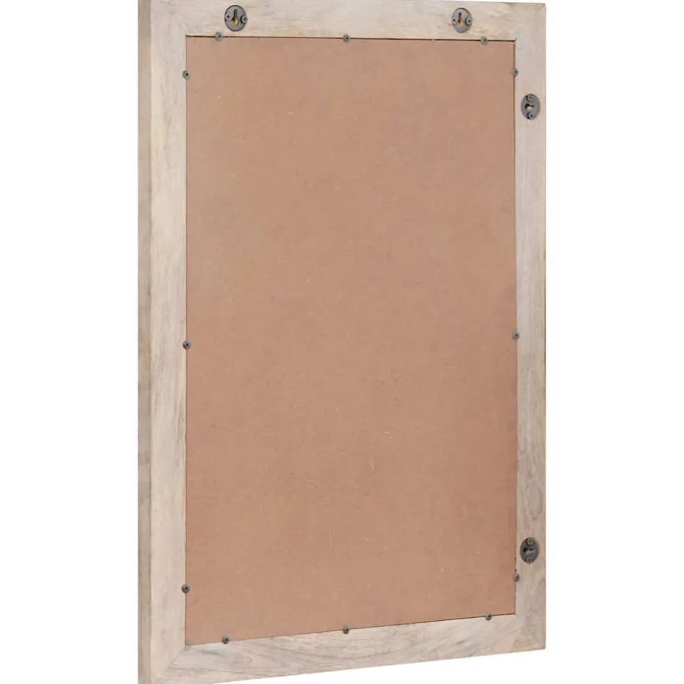 vidaXL wandspiegel Bleached Wit 70 x 50 cm Bewerkt hout en glas