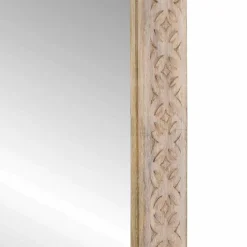 vidaXL wandspiegel Bleached Wit 70 x 50 cm Bewerkt hout en glas