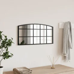 vidaXL Wandspiegel boog 60x30 cm ijzer zwart