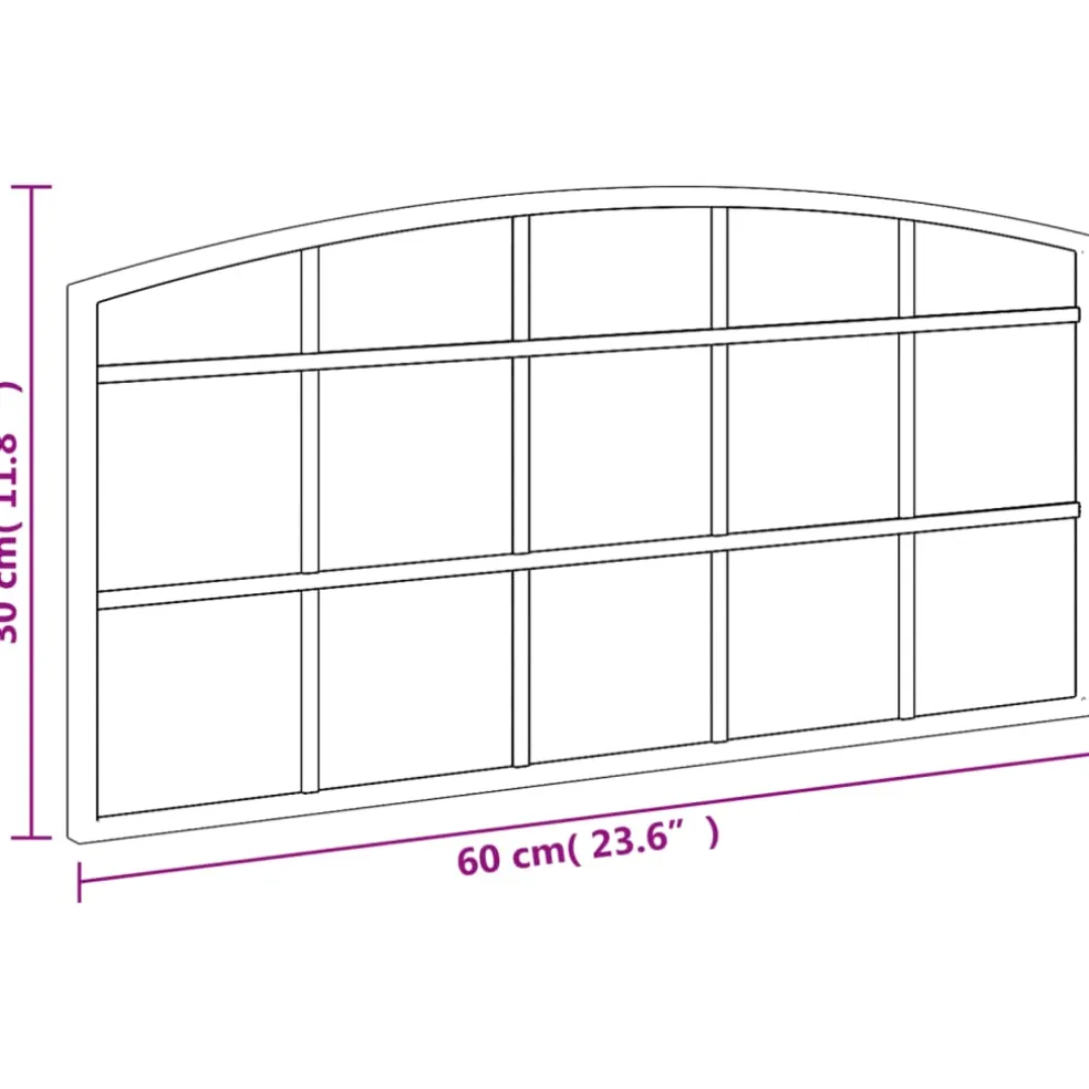 vidaXL Wandspiegel boog 60x30 cm ijzer zwart