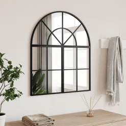 vidaXL Wandspiegel boog 60x70 cm ijzer zwart