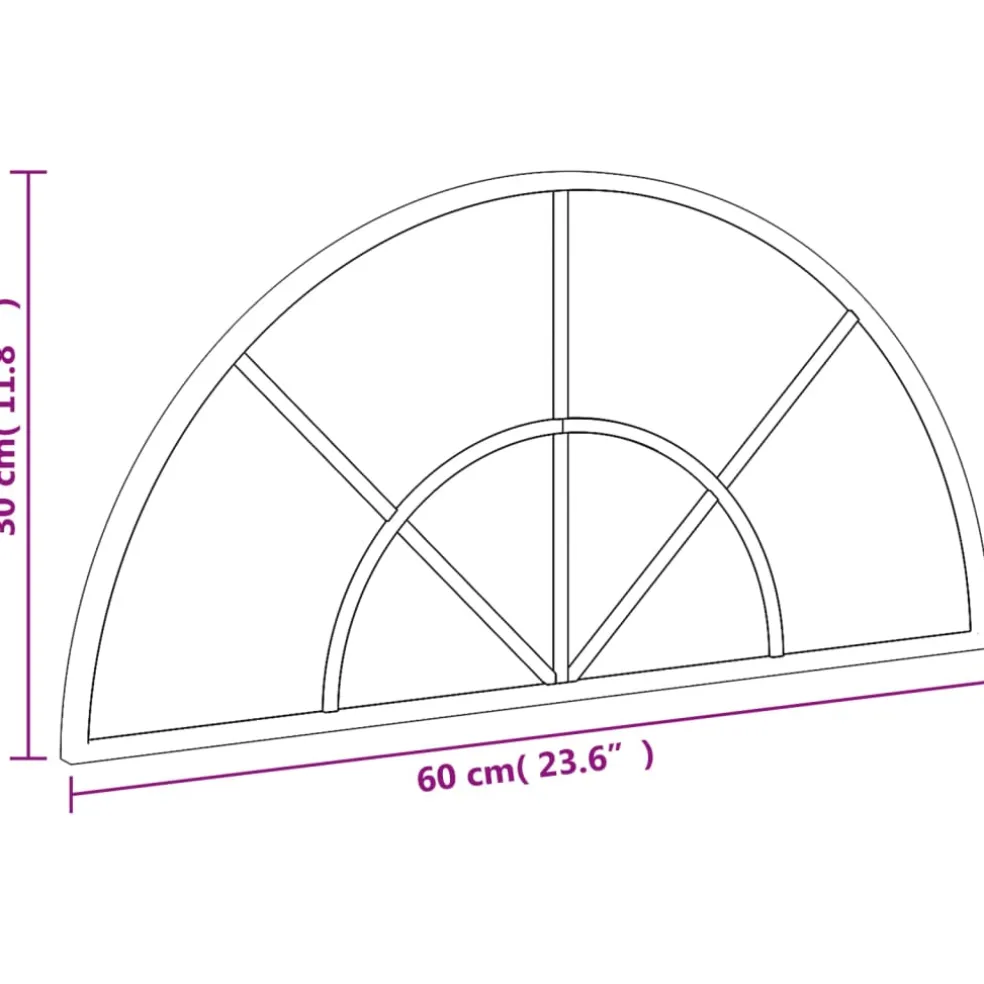 vidaXL Wandspiegel boog 60x30 cm ijzer zwart