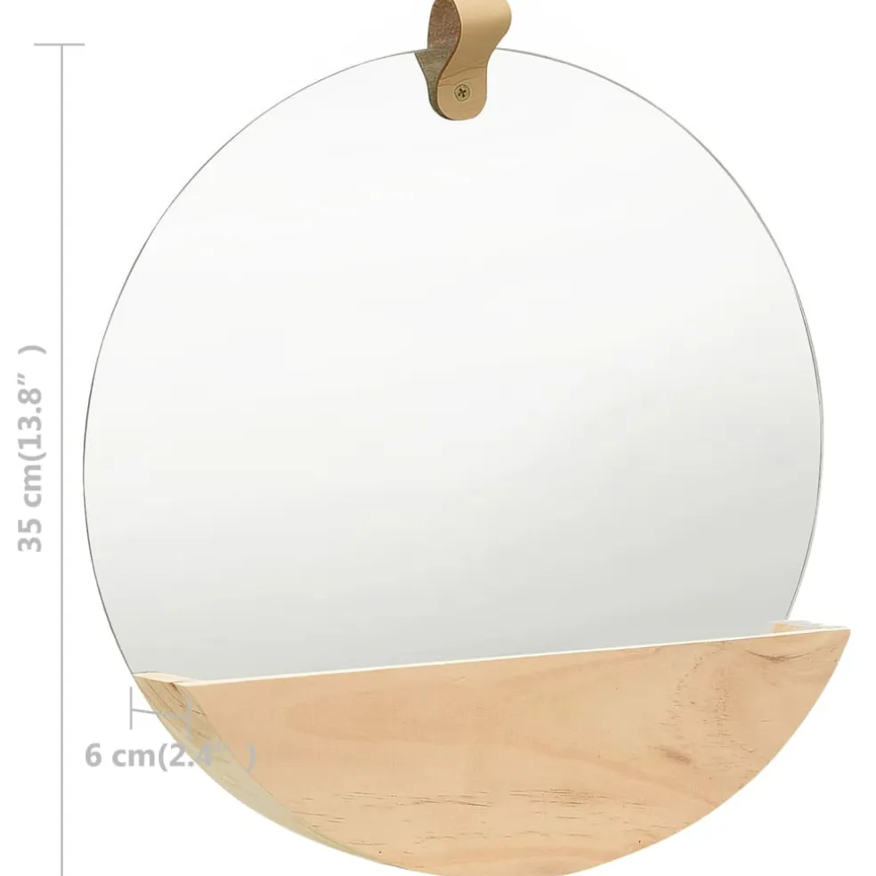 vidaXL Wandspiegel 35 cm massief grenenhout