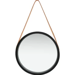 vidaXL Wandspiegel met band 40 cm zwart
