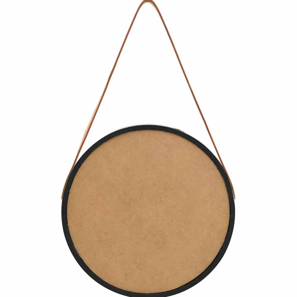 vidaXL Wandspiegel met band 40 cm zwart