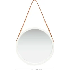 vidaXL Wandspiegel met band 40 cm wit