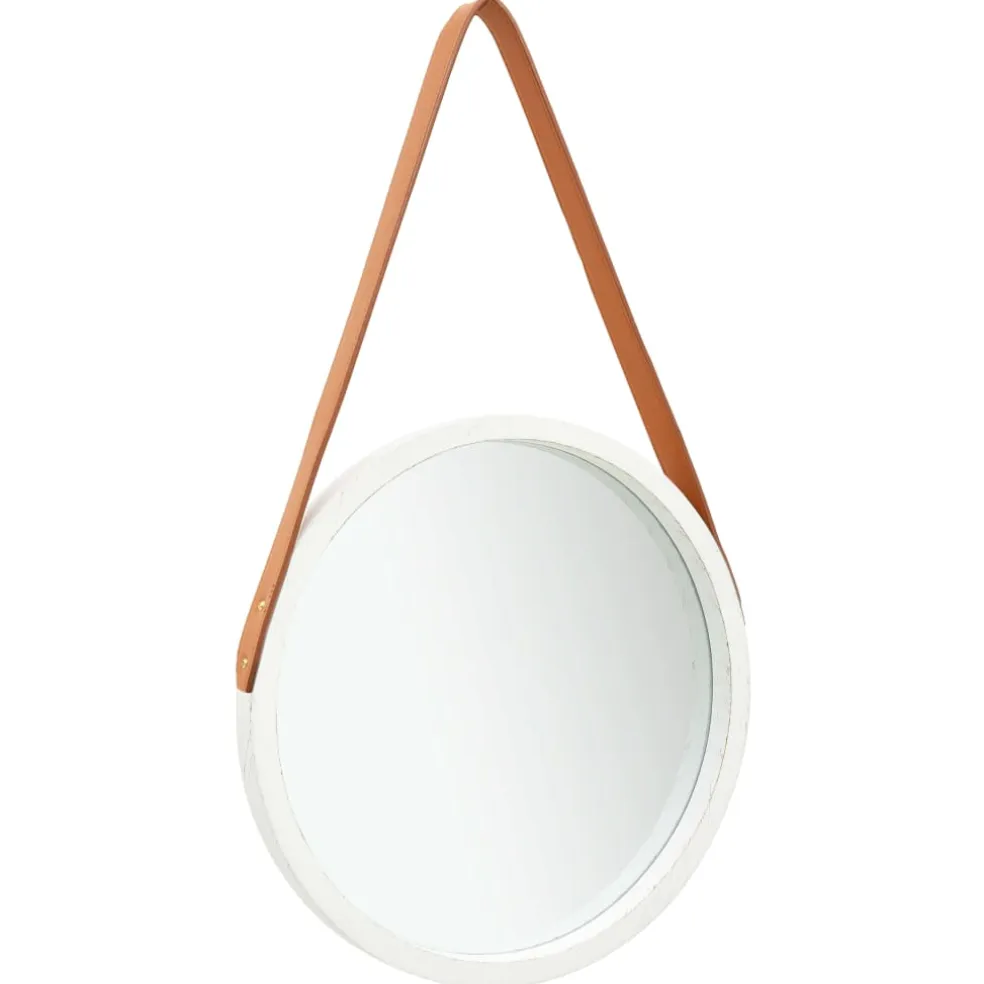 vidaXL Wandspiegel met band 40 cm wit